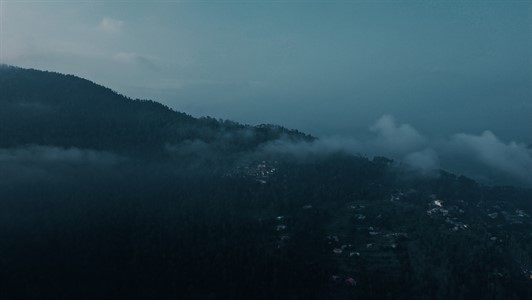 Clouds over the mountains cinematic scenery