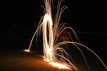 long exposure of fire works