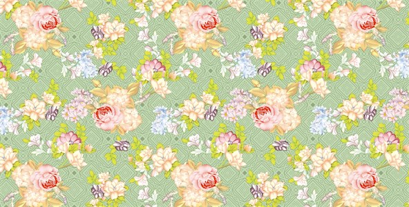 All Over floral Pattern For Textile Use. 