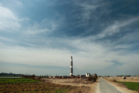 soil landscape with a furnace