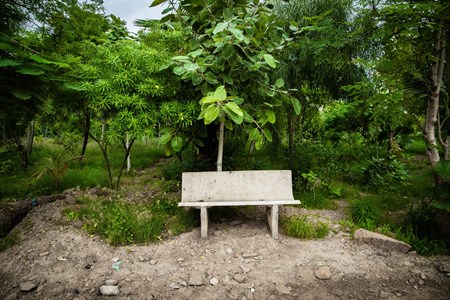 concrete bench