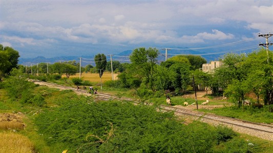 landscape with hills and blue sky