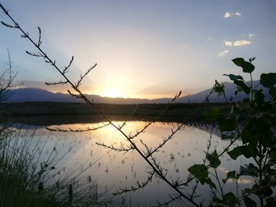 Lake and mountains