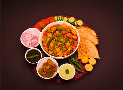 Mix Vegetable/Sabzi Plater with Black background