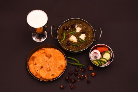 Sarson ka saag with Lassi & Makki ki roti