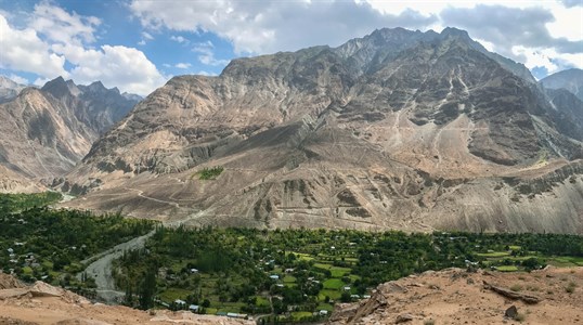 village with mountain