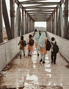 boys & girls going to school