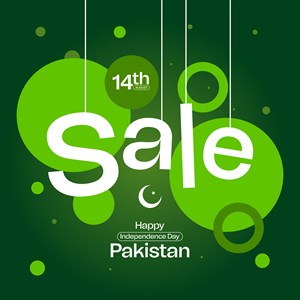 Sale Offer, 14th August Happy Independence Day Pakistan Social Media Post Design