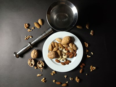 A plate of dry fruits