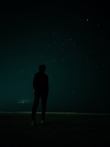 Boy Under a starry sky