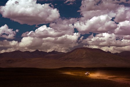 Jeep in Desert Mountains