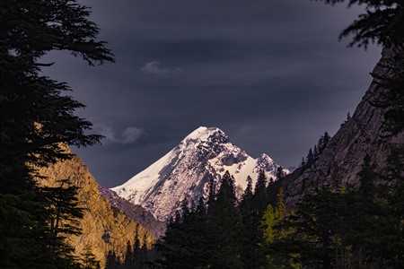 Mountain covered in snow