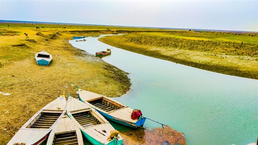 Beautiful landscape view of a canal.