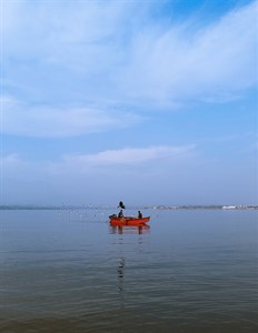 A water boat in lake