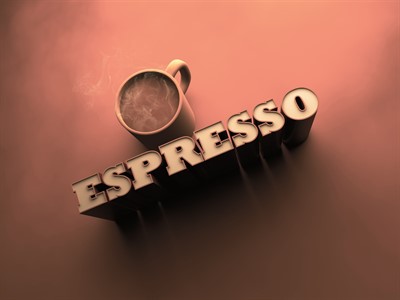 Espresso 3d typography