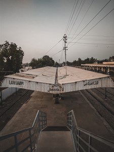 High angle view of Larkana junction railway station.