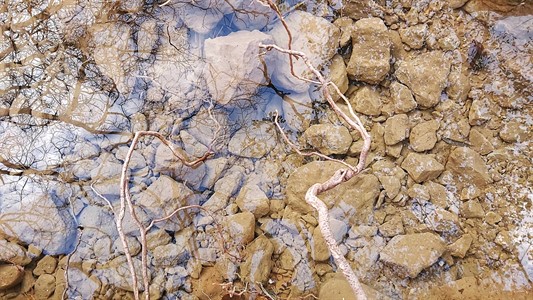 Stones under water