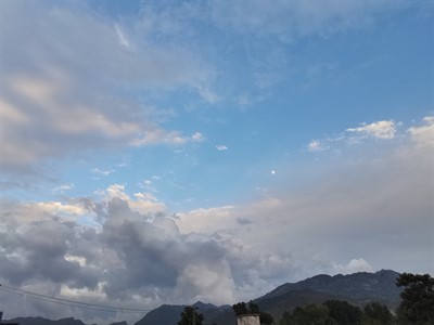 Moon and clouds